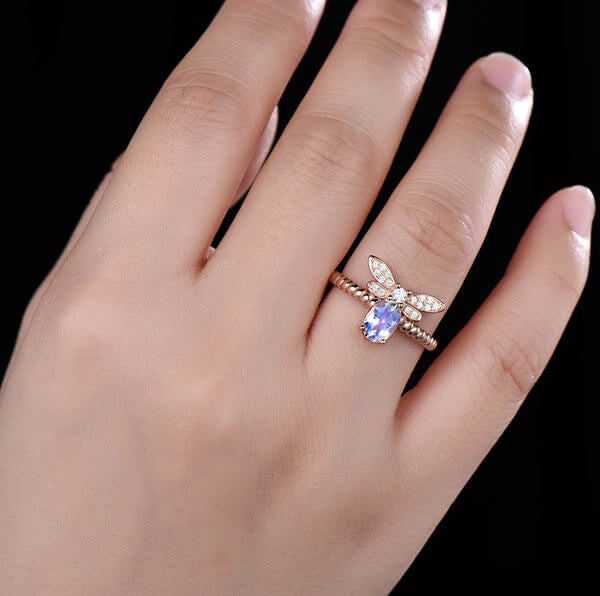 female moonstone engagement ring