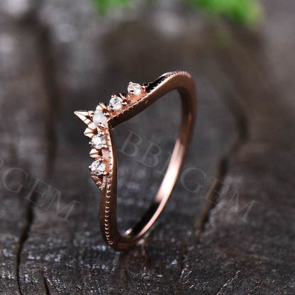 Rose Gold Moissanite Ring-BBBGEM Moissanite Wedding Bands