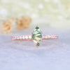 Marquise Moss Agate Wedding Ring Diamond Engagement Ring Women Ring