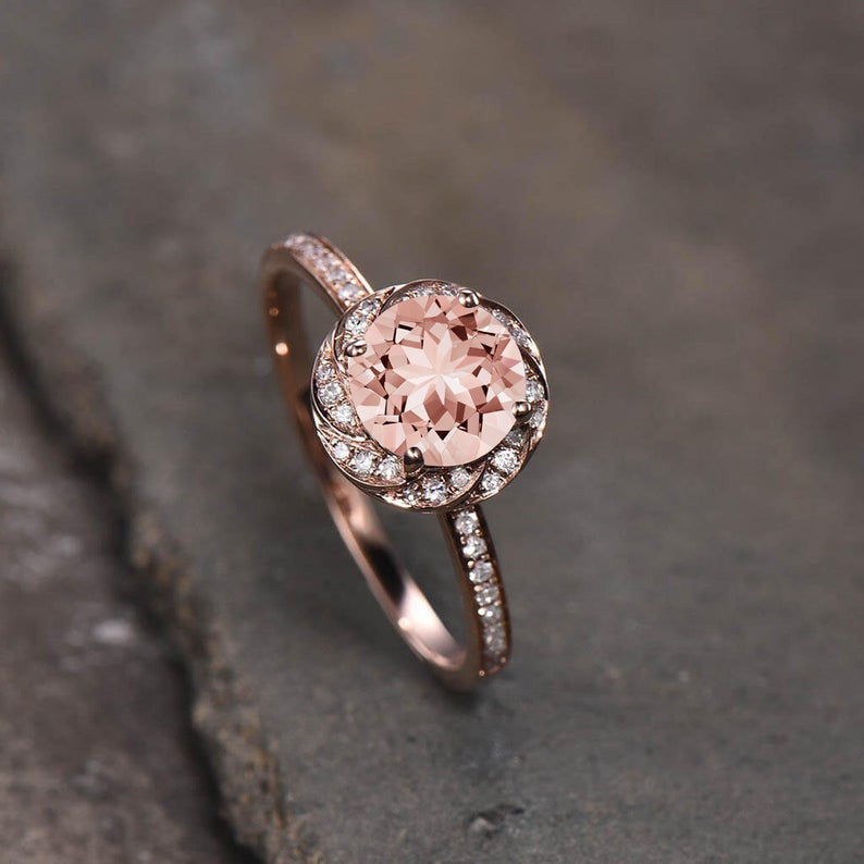 morganite diamond ring