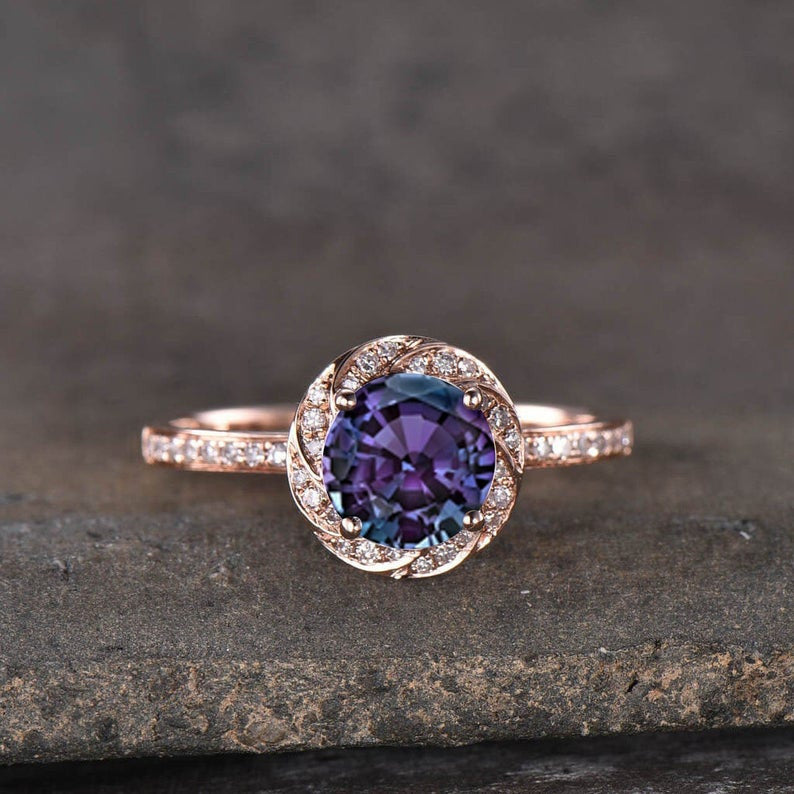 lab alexandrite ring