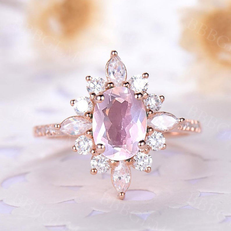 rose quartz rose ring-bbbgem rose quartz rose ring