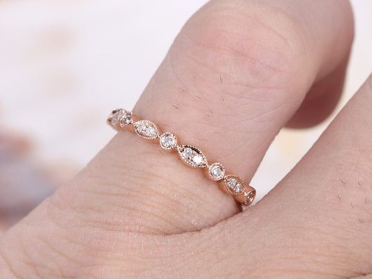 Half Eternity Marquise and Dot Diamond Band