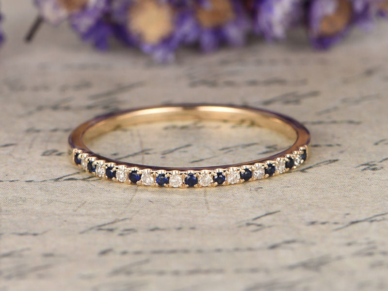 sapphire wedding rings yellow gold