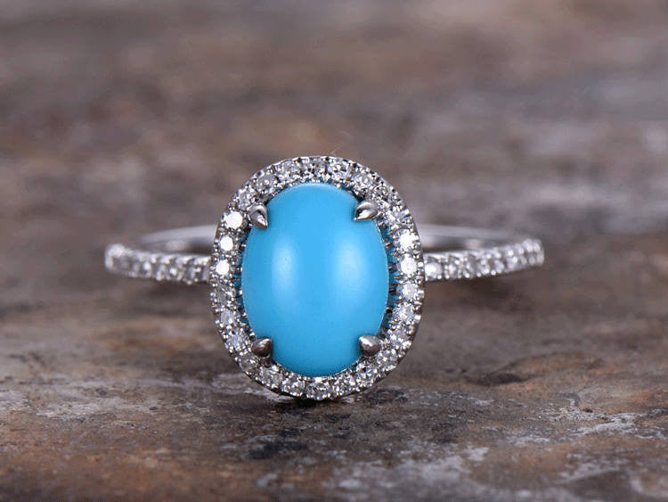 925 sterling silver Turquoise engagement ring