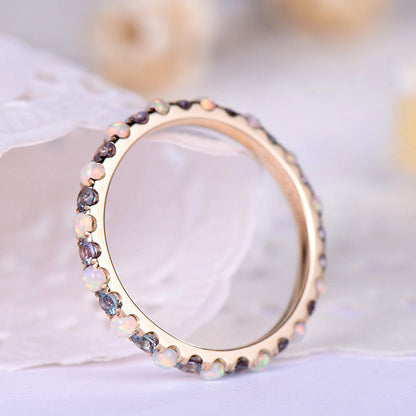 opal engagement ring rose gold