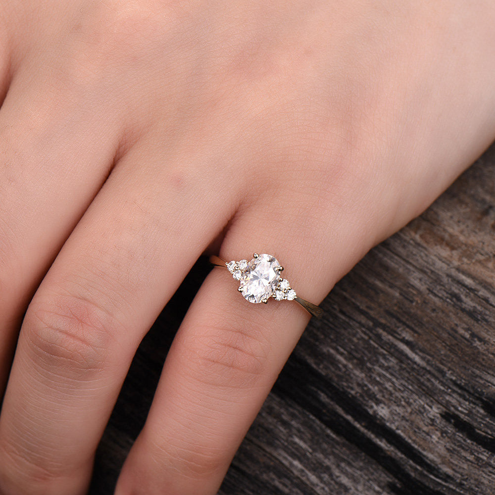 Moissanite Engagement Rings-BBBGEM Oval Moissanite Engagement Ring