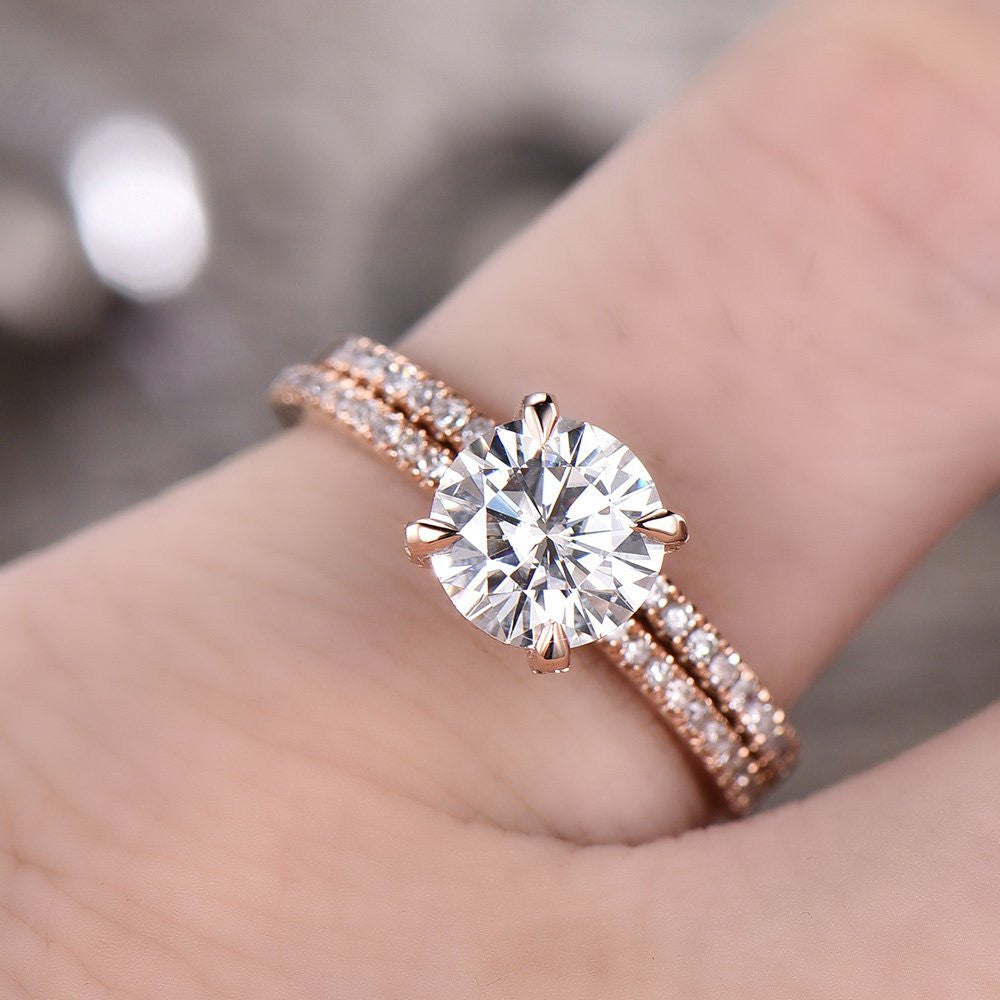 Forever One Moissanite Engagagement Ring-BBBGEM Moissanite Engagement Rings