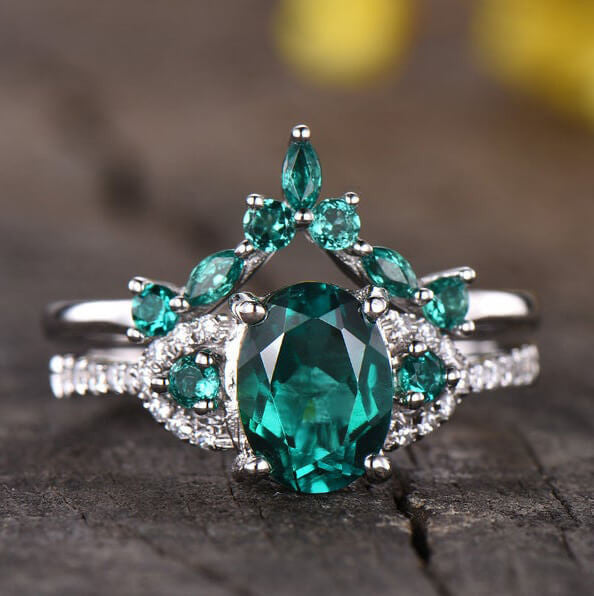 emerald engagement rings-BBBGEM Oval Emerald Ring