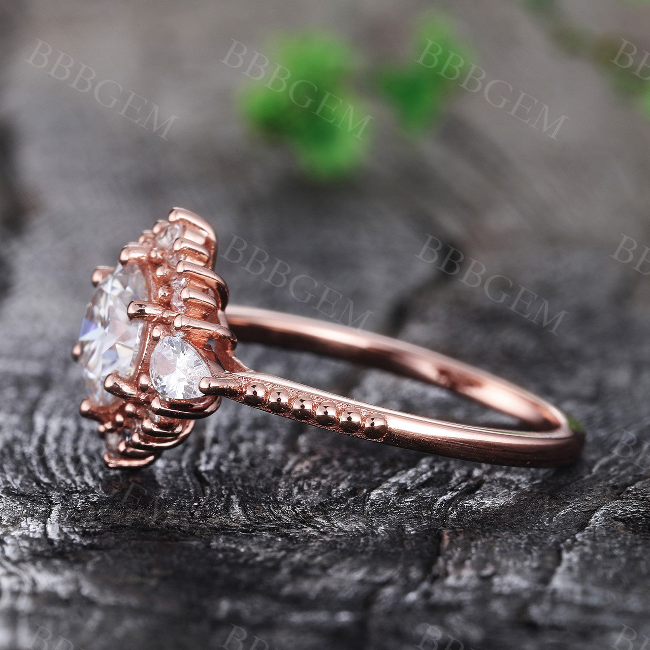 Rose Gold Moissanite Ring-BBBGEM Moissanite Engagement Rings