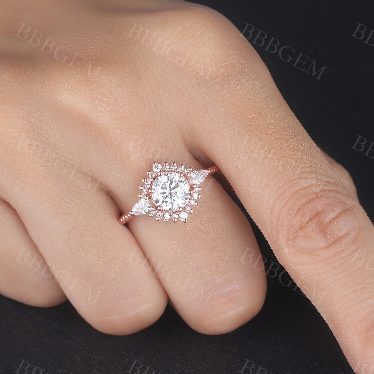 Moissanite Vintage Engagement Rings-BBBGEM Moissanite Engagement Rings