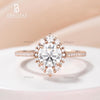 Vintage 1CT Round Cut Moissanite Engagement Ring Moissanite Halo Ring Rose Gold