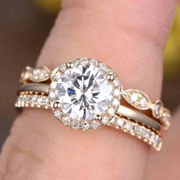 yellow gold moissanite solitaire