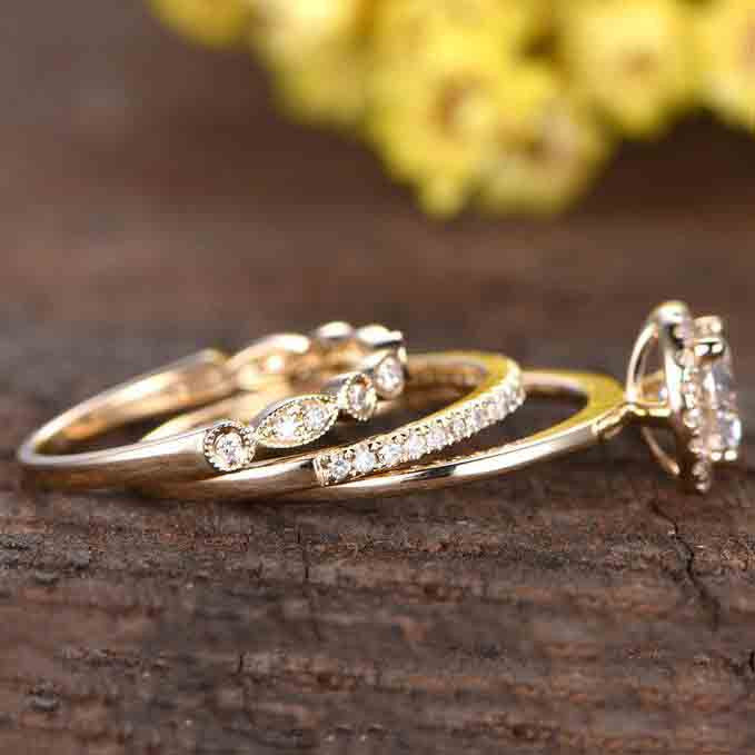 moissanite engagement ring yellow gold