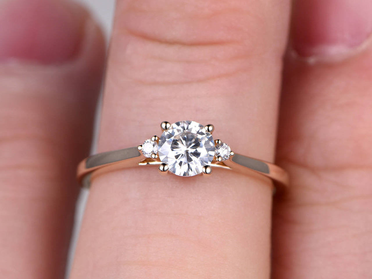 0.5 Carat moissanite engagement rings yellow gold