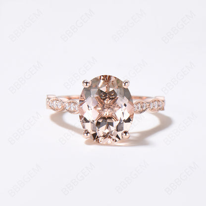 14K Rose Gold Morganite Solitaire Engagement Ring: A Symbol of Eternal Love