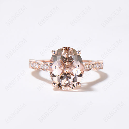 14K Rose Gold Morganite Solitaire Engagement Ring: A Symbol of Eternal Love