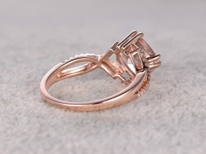 Cushion Cut Morganite Engagement Ring