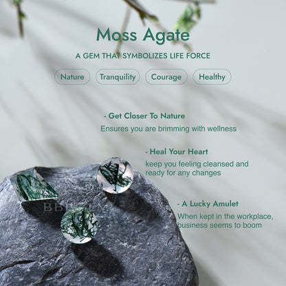 Marquise Cut Natural Green Moss Agate Wedding Bands Minimalist Rings