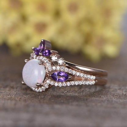 natural opal ring set