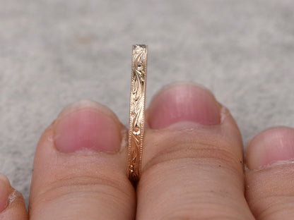 Filigree Milgrain Edge Couple Band