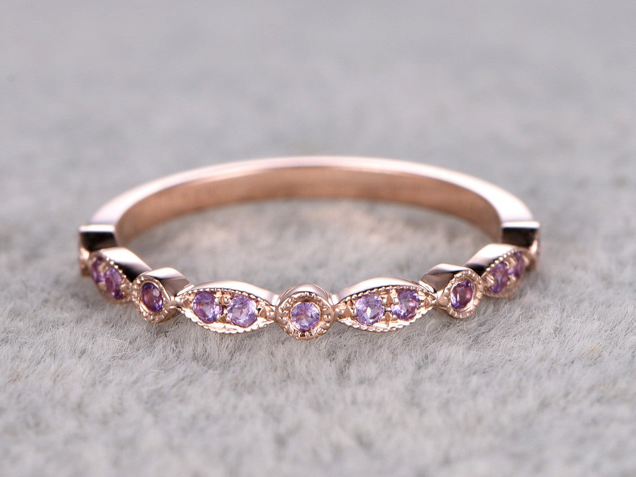 Amethyst Band Rings-BBBGEM Amethyst Marquise and Dot Eternity Band