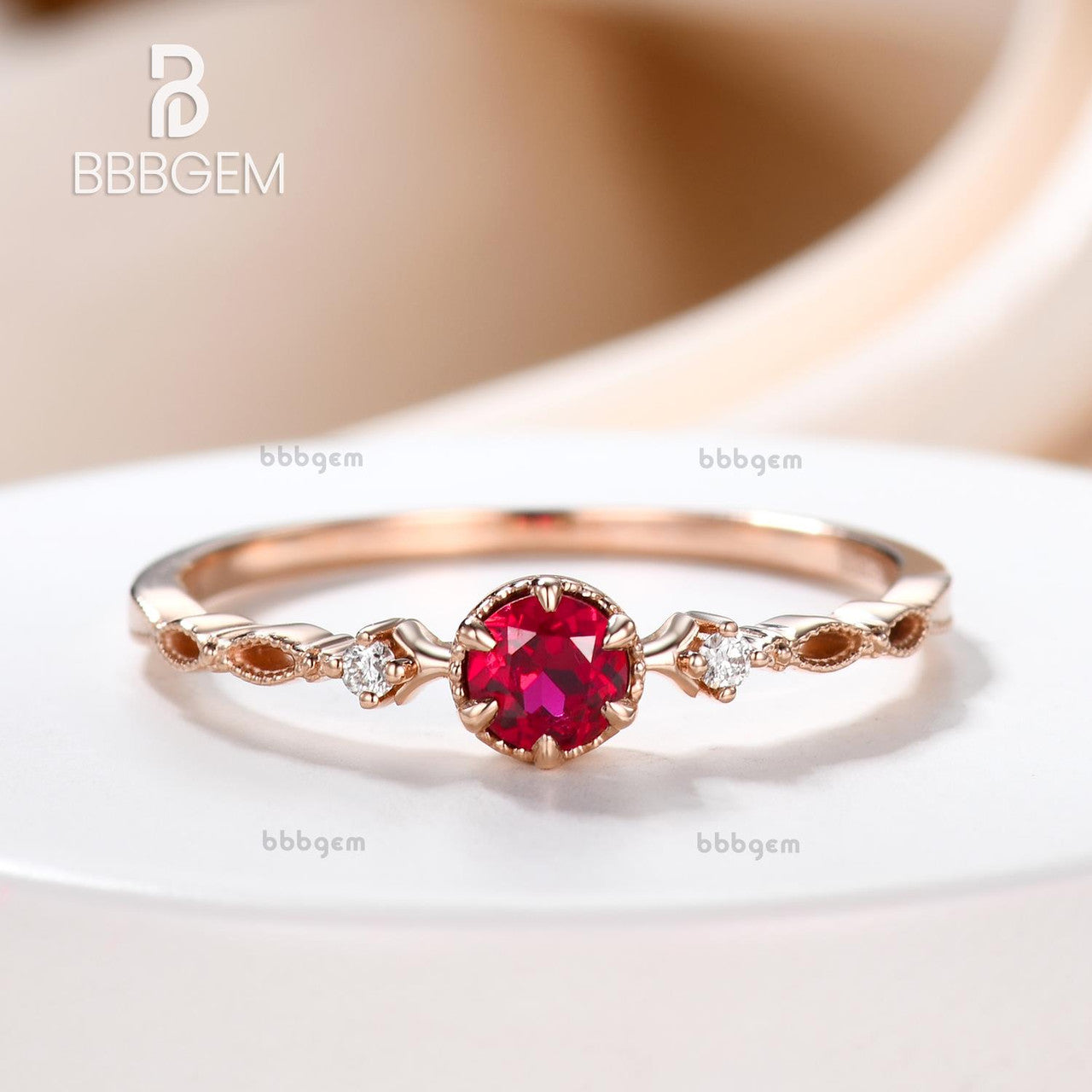 Womens Ruby Wedding Bands Wedding Band Rose Gold Ruby Engagement